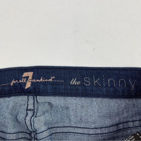 7 For All Mankind Jeans Womens Size 26 The Skinny Blue Dark Wash Denim - Picture 2 of 12